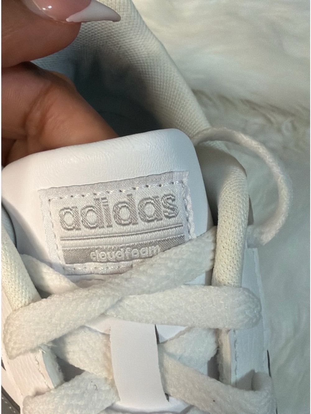adidas women White Cloudfoam Lace-Up Sneakers